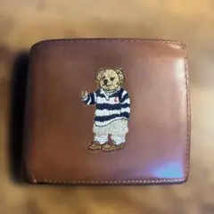 ポロベア　ブラウン 二つ折り財布