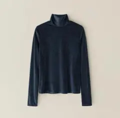 【OHOTORO】 Velor Turtleneck Top ネイビーのサムネイル