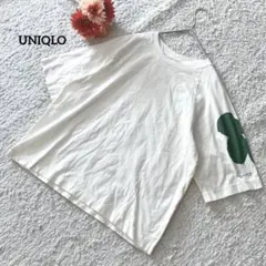 UNIQLO 半袖Tシャツ M 袖ワンポイント 綿100 クローバー