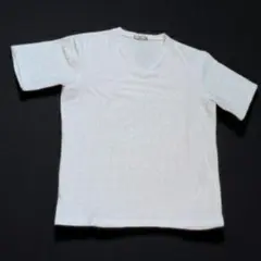 極美品HIGH STREET Vネック Tシャツ ホワイト 無地千鳥格子のサムネイル