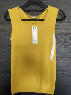 GU 新品未使用 リブスクエアネック ニットタンクトップMサイズ