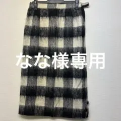 チェック柄タイトロングスカート ホワイト・ブラック ギンガムチェック