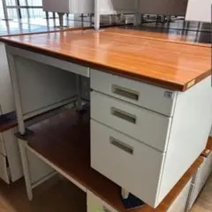 引き取り限定 事務用デスク 収納付き 事務机 ④