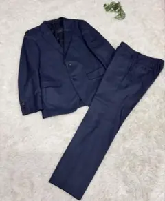 コムサイズムチェックスーツおしゃれスーツネイビー紺サイズMジャケットパンツセット