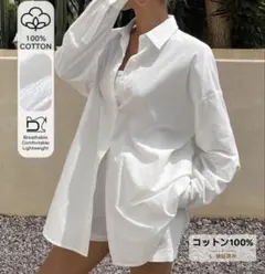 新品 SHEIN コットン シャツ 夏の羽織りにのサムネイル