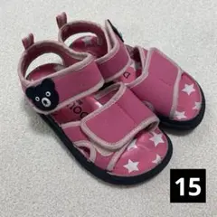 ミキハウス　DOUBLE_B ベビーサンダル 15.0cm ピンク