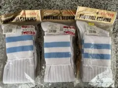 【新品未使用】サッカーソックス 22-24㎝ ホワイト/ブルー