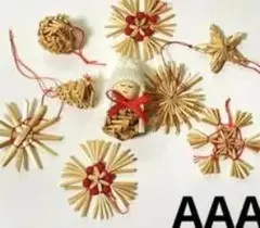 手作り わら製 クリスマスオーナメント