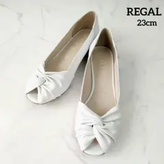 【未使用】REGAL リーガル パンプス ツイスト レザー ホワイト 23