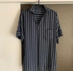 AZUL by moussy 薄手　ネイビー　ストライプ　シャツ　ブラウス