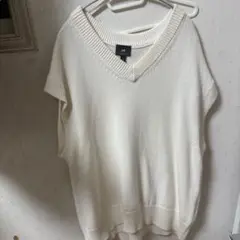 H&M アイボリー リラックスフィット ニットベスト