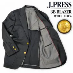 J.PRESS 金ボタン 段返り3B ブレザー ウール チャコールグレー