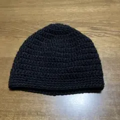 黒の編み物ビーニー帽子 値下げしました
