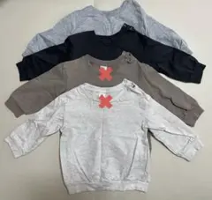 H&M コットンスウェットシャツ 2枚セット 80