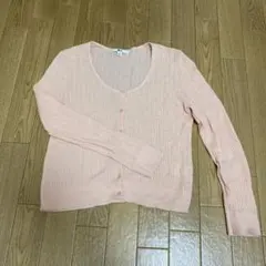 UNIQLO C レースラウンドネックショートカーディガン　ピンク