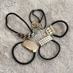 ヘアゴム セット ヘアアクセサリー ゴールド レディース かわいい パール