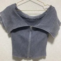 ニットトップス　ネイビー