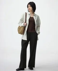 GU ブラック タックワイドパンツ XS 標準丈