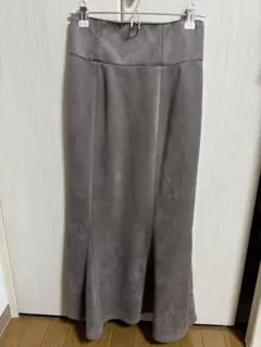 マーメイドスカート　ロング丈　スエード　茶色　モカ