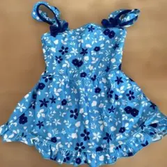 花柄フリルワンピース水着（青色）　120cm 西松屋