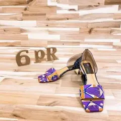 希少【マニプリ×グリーズ】限定コラボ サンダル タッセル柄 切り替え 23.0紫のサムネイル