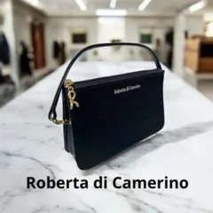 Roberta di Camerino 黒 ベロア ハンドバッグ 24A690のサムネイル