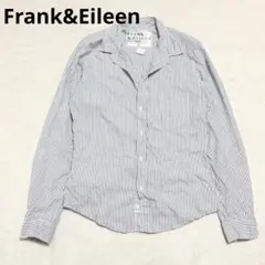 良品✨フランクアンドアイリーン コットンシャツ ストライプ柄 白 S
