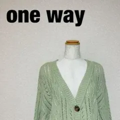 one way ワンウェイ カーディガン グリーン 長袖 レディースMのサムネイル