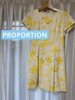 プロポーションボディドレッシング　花柄ワンピース(イエロー)