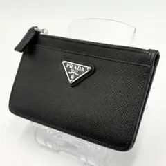 美品✨近年　PRADA サフィアーノ カードケース フラグメントケース ブラック