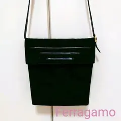 【お値下げ♪】フェラガモ/Ferragamo スエード ショルダーバッグ