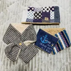 ハンドメイド 冬用マフラー 3点セット