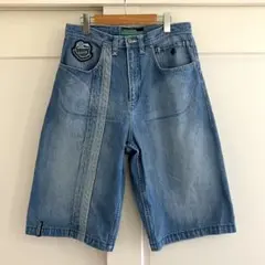 ROCA WEAR 極太バギー 刺繍ロゴ ヒップホップ デニムショーツ - メルカリ