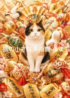 金運招福猫図 金運上昇 アート 招き猫 開運特級呪物絵画 宝くじ高額