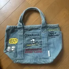ROOTOTE PEANUTS ヴィンテージ風デニムトートバッグ スヌーピー