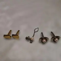 カフス　２点　パールネクタイピン　セット