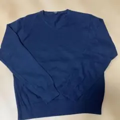 169 UNIQLO ネイビー Vネックニット S