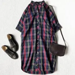 美品 FRED PERRY フレッドペリー タータンチェックシャツワンピースのサムネイル
