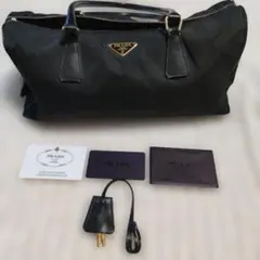 PRADA 　TESSUTO CITY NERO ボストンバッグ南京錠付