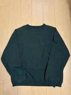 ダークグリーン クルーネック トレーナー