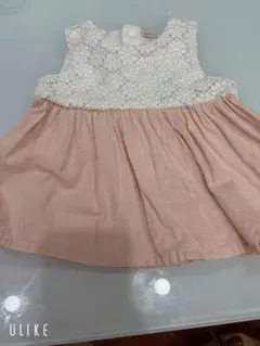 petit main 70 トップス　ワンピース 女の子　可愛い　白　ピンクのサムネイル