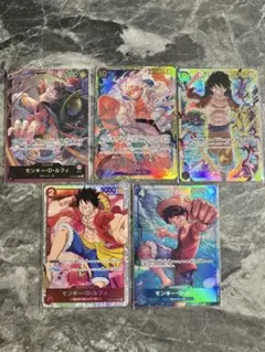 ワンピースカード　ルフィ　シークレットパラレルプロモセット　5枚まとめ売り