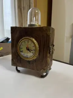 スチームパンク風木製時計　ハンドメイド