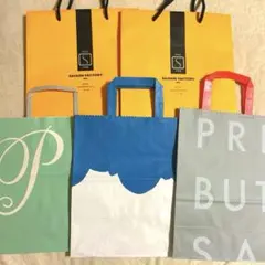 まとめ売りショップ袋5枚セット SAISON FACTORY オシャレ　中サイズ