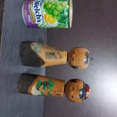 伝統的な手描きこけし 2体セット