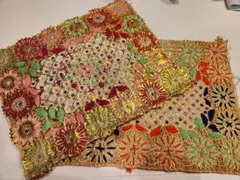 花柄刺繍 ランチョンマット 2枚セット