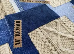 ◾︎denim&knit◾︎パッチワーク風◾︎リアルプリント生地◾︎生地幅×50cm