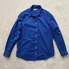 【ユニクロ】コットンローンシャツ　長袖シャツ　ブルー　Mサイズ