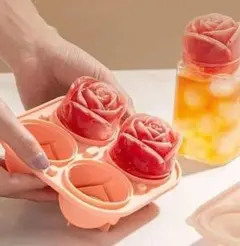 バラ 氷型 製氷皿 シリコン 製氷器 アイス 可愛い アイスボール ピンク 薔薇のサムネイル