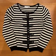 VIS ボーダー柄 カーディガン 長袖